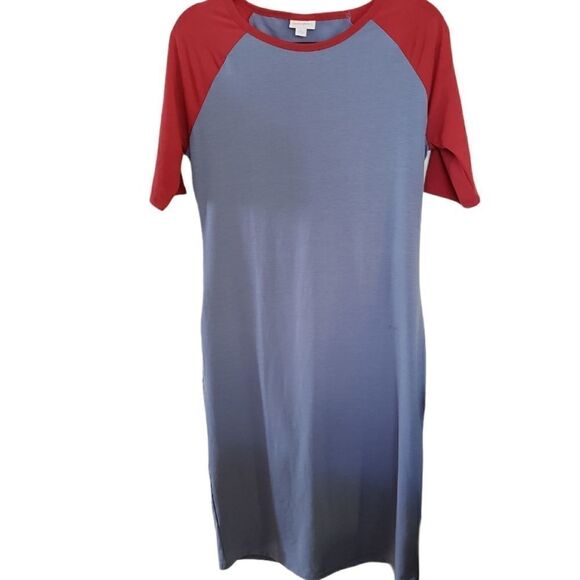 LuLaRoe Baseball Shirt Dress with Contrast Color - Picture 1 of 8